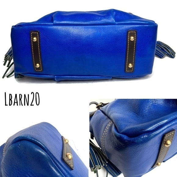 Dooney and Bourke DB Royal Blue Toledo Leather Wing Strap Satchel Florentine Bag - Picture 10 of 14